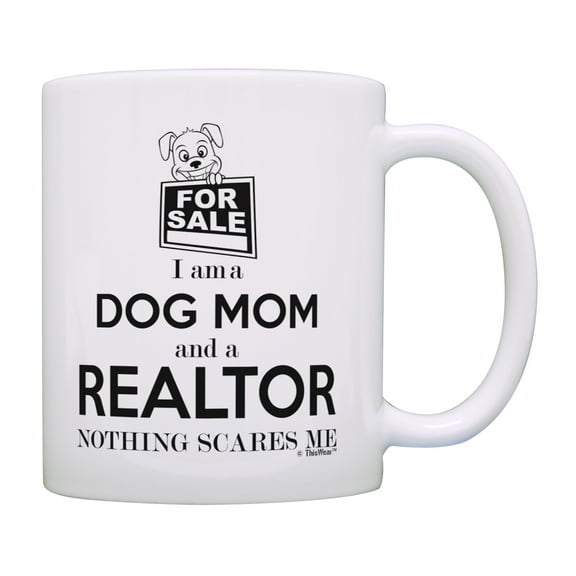 ThisWear Realtor Gifts Dog Mom and a Realtor Nothing Scares Me Mug Realtor Mug Coffee Mug