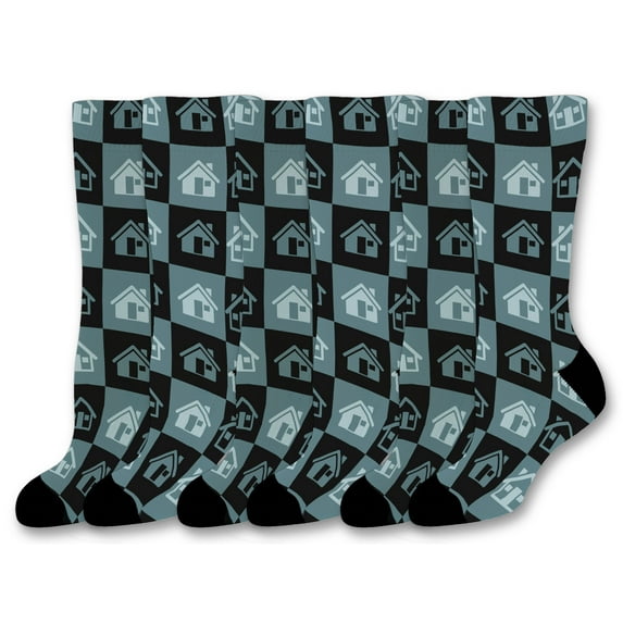 ThisWear Realtor Gifts Real Estate Socks Real Estate Closing Gifts House-Warming 6-Pairs Novelty Crew Socks