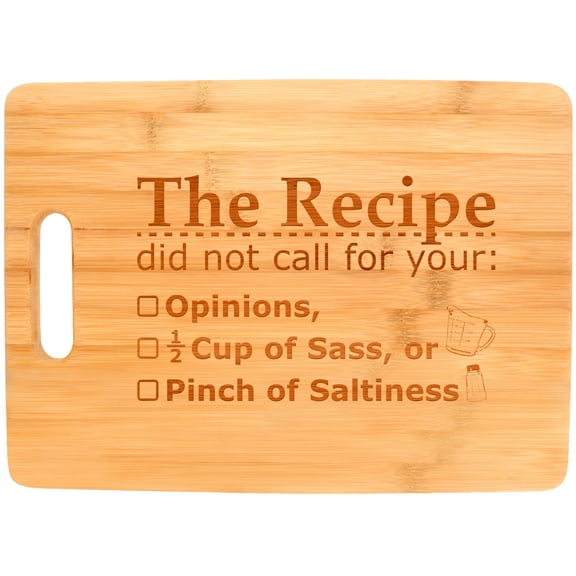 ThisWear Recipe Didn't Call for Your Opinion Funny Kitchen Decor Big Rectangle Bamboo Cutting Board