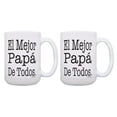 thumbnail image 1 of ThisWear Regalos Para Papas Mejor Papa De Todos Mug Set Papas Tazas 2 Pack 15oz Coffee Mugs, 1 of 4