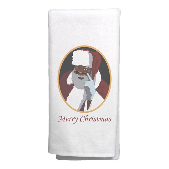 ThisWear Reindeer Christmas Decoration Black Santa Secret Merry Christmas Decorative Kitchen Towel White