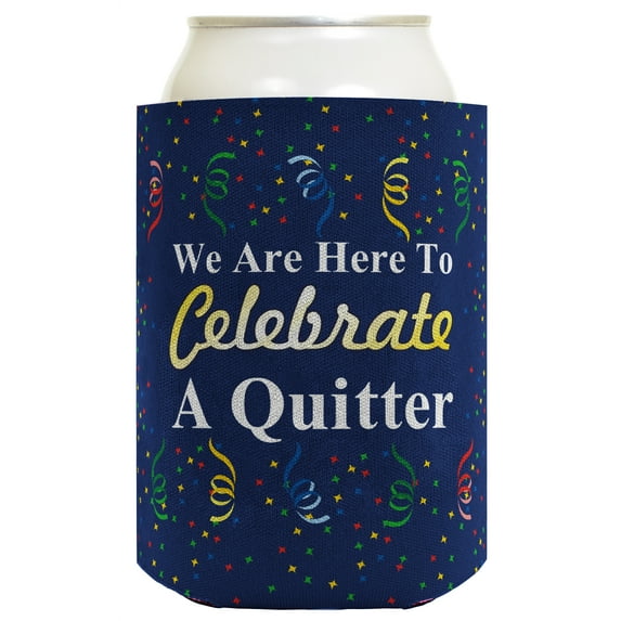 ThisWear Retirement Gift Funny Beer Coolie Celebrate a Quitter Retirement Party Gag Gift Party Favor 2 Pack Can Coolie Drink Coolers Coolies Blue
