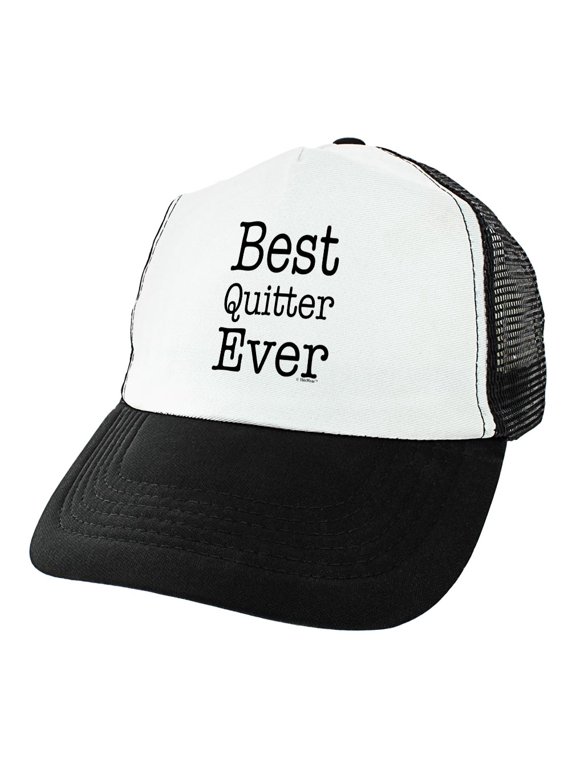 Retirement Gifts for Men Best Quitter Ever Trucker Hat Black
