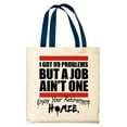 thumbnail image 1 of ThisWear Retirement Gifts for Women I Got 99 Problems But a Job Ain't One Enjoy Your Retirement Homie Navy Handle Canvas Tote Bag, 1 of 3
