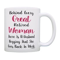 ThisWear Retiring Mug Behind Every Great Retired Woman Retirement Cup 11 ounce Coffee Mug