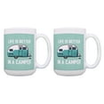 thumbnail image 1 of ThisWear Retro Camping Gifts Life Is Better in A Camper Mug Set 2 Pack Gift 15oz Coffee Mugs Green, 1 of 4