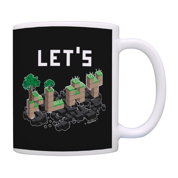 ThisWear Retro Gamer Let's Play World Craft Blocks Coffee Mug Black