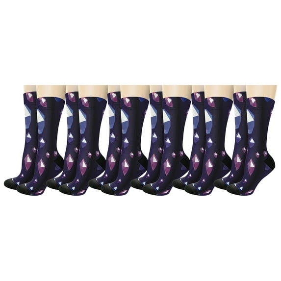 ThisWear Role Playing Gamer Retro RPG Game Magic Power Up Crystal 12-Pairs Novelty Crew Socks