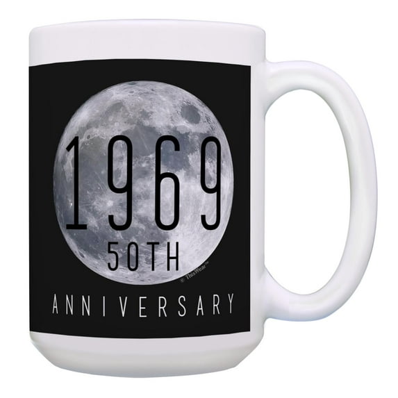 ThisWear STEM Gifts 1969 US Moon Landing 50th Anniversary Coffee Mugs Coffee Mug Black