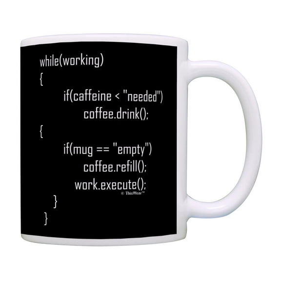 ThisWear Sarcastic Coworker Boss Caffeine Coffee Code Javascript Coffee Mug