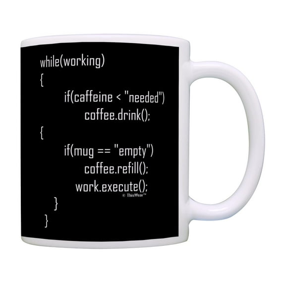 ThisWear Sarcastic Coworker Boss Caffeine Coffee Code Javascript Coffee Mug