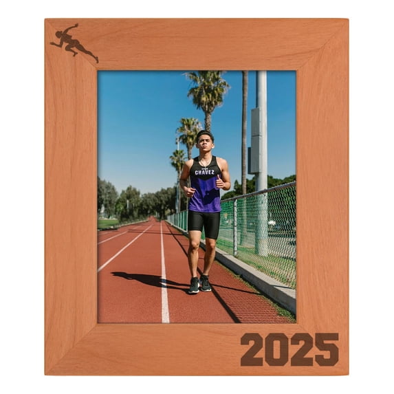 ThisWear Sentimental Frame 8x10 2026 Track and Field Team Wood Engraved Portrait 8x10 Photo Frame