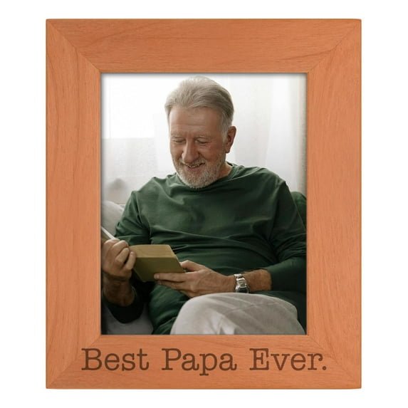 ThisWear Sentimental Frame Best Papa Ever Wood Engraved 8x10 Portrait Picture Frame