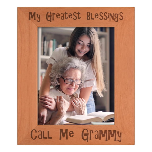 ThisWear Sentimental Frame For Grammy My Greatest Blessings Call Me Grammy Wood Engraved 8x10 Portrait Picture Frame