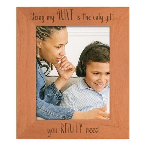ThisWear Sentimental Gifts For Aunt Being My Aunt Is The Only Gift You Really Need Wood Engraved Portrait 8x10 Photo Frame