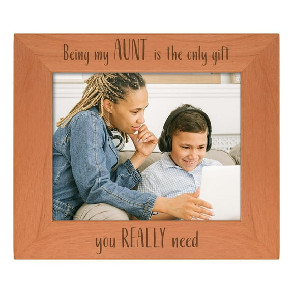 ThisWear Sentimental Gifts For Aunt Being My Aunt Is The Only Gift You Really Need Wood Laser Engraved Landscape 8x10 Picture Frame