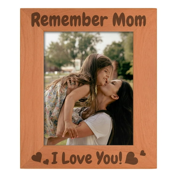 ThisWear Sentimental Gifts For Mom Remember Mom I Love You Wood Engraved Portrait 8x10 Photo Frame