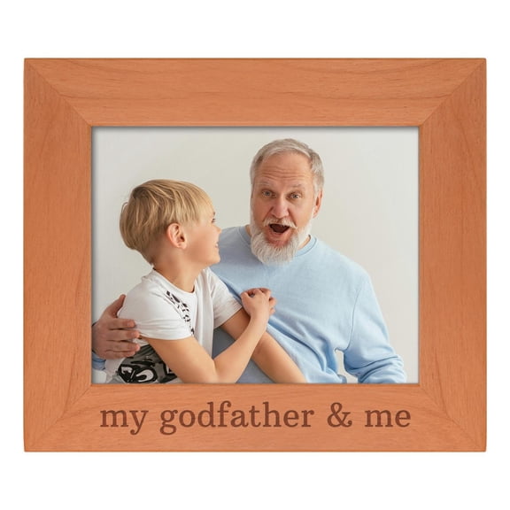 ThisWear Sentimental Photo Frame My Godfather & Me Wood Engraved 8x10 Landscape Picture Frame