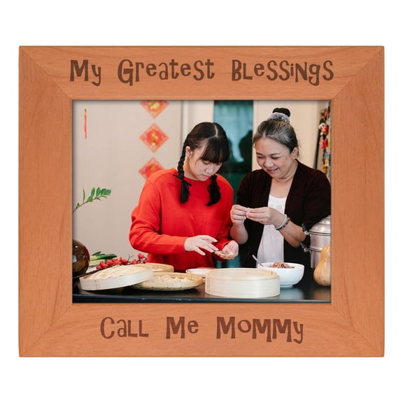 ThisWear Sentimental Photo Frame My Greatest Blessings Call Me Mommy Wood Engraved 8x10 Landscape Picture Frame