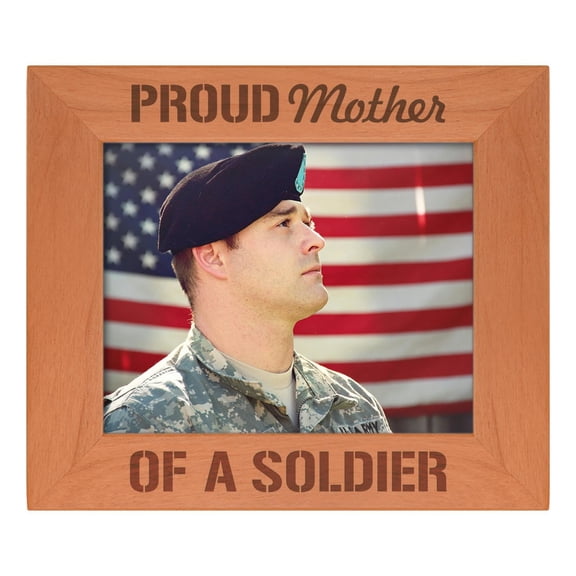 ThisWear Sentimental Photo Frame Proud Mother Of A Soldier Wood Engraved 8x10 Landscape Picture Frame