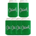 thumbnail image 1 of ThisWear Shamrock Gifts Slainte Clover Health Cheers Lucky St Patrick Gifts 6-Pack Can Coolie Coolers Green, 1 of 2