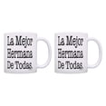thumbnail image 1 of ThisWear Sister Mugs La Mejor Hermana De Todas Hermana Mug Set Sister Cups 11 ounce 2 Pack Coffee Mugs, 1 of 4