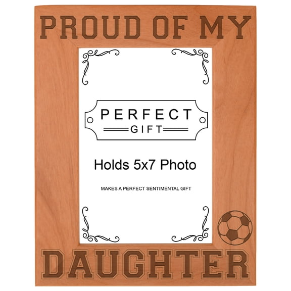 ThisWear Soccer Dad Mom Gift Proud of my Daughter Wood Laser 5x7 Portrait Picture Frame