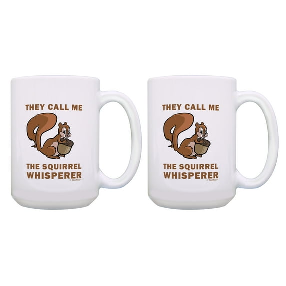 ThisWear Squirrel Lover Gifts They Call Me The Squirrel Whisperer 2 Pack Gift 15oz Coffee Mugs