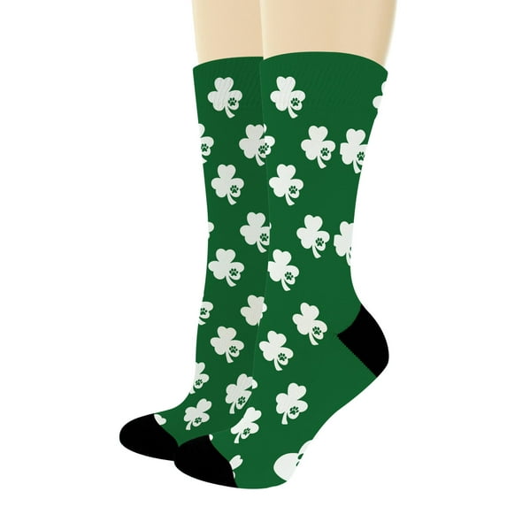 ThisWear St Patricks Day Accessories Shamrocks Socks Socks 1-Pair Novelty Crew Socks