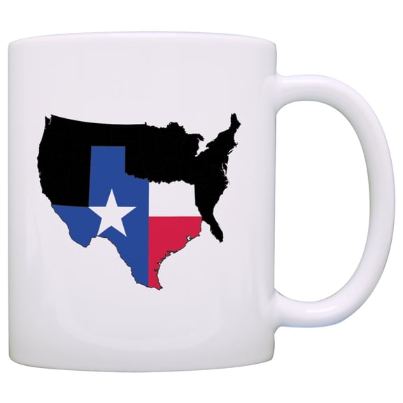ThisWear State Pride Texas Longhorn State Map of USA Austin Dallas 11 ounce Coffee Mug