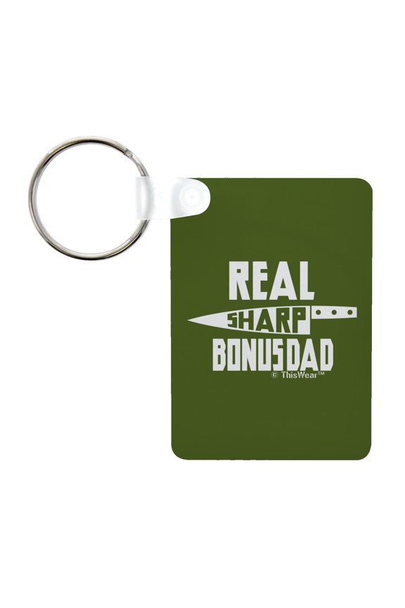 Step Dad Appreciation Gift Real Sharp Step Dad Knife Pun Aluminum Rectangle Keychain