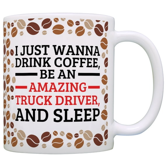 ThisWear Truck Driver Gifts Drink Coffee Be Amazing and Sleep Trucker 11 ounce Coffee Mug Coffee Bean