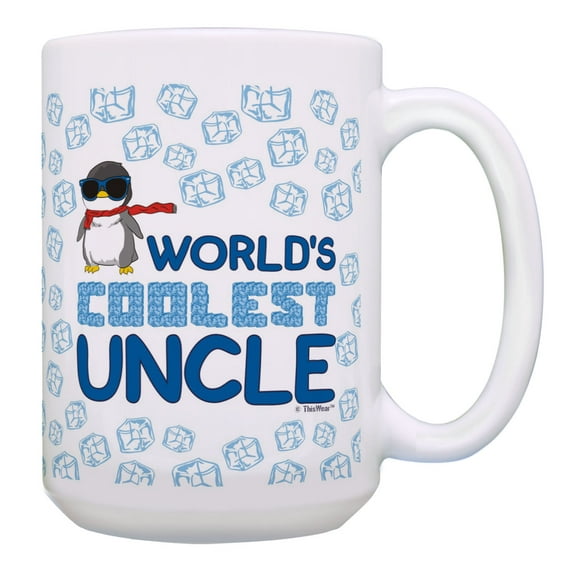 ThisWear Uncle Coffee Mug World's Coolest Uncle Mug Punny Gifts for Uncles 15oz Coffee Mug Uncle