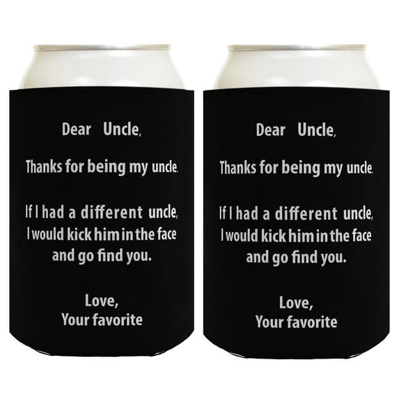 Uncle Gift If I Had a Different Uncle I'd Kick Him in the Face 2-Pack Can Coolie Drink Coolers