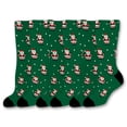 thumbnail image 1 of ThisWear Unisex Christmas Socks Digital 8-Bit Santa Merry Christmas Accessories 6-Pairs Novelty Crew Socks, 1 of 5