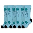 thumbnail image 1 of ThisWear Unisex Ocean Socks Jellyfish Crew Socks Cruise Gifts Beach Vacation Socks 6-Pair Novelty Crew Socks, 1 of 5