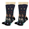 thumbnail image 1 of ThisWear Unisex Science Socks Planets Socks Outer Space Apparel Science Themed Gift 2-Pair Novelty Crew Socks, 1 of 5