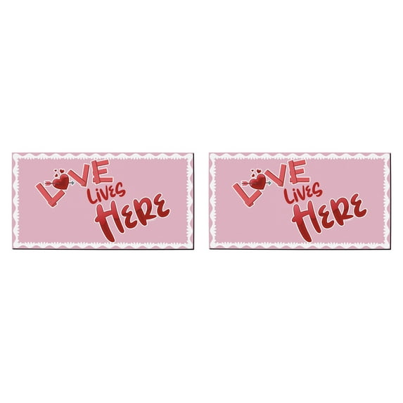 ThisWear Valentines Day Home Decor Gifts Love Lives Here Valentines Day 2 Pack Doormats Pink