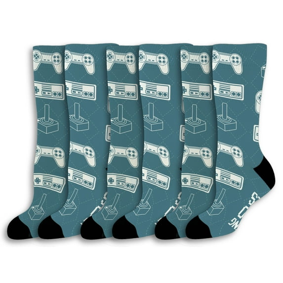 ThisWear Video Gaming Gifts I'm Playing Video Games Gamer Socks for Men and Women 6-Pairs Novelty Crew Socks