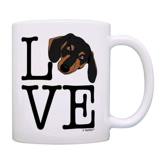 ThisWear Weiner Dog Mug Love Dachshund Gifts Dog Coffee Cup Dachshund Dad Mug Coffee Mug