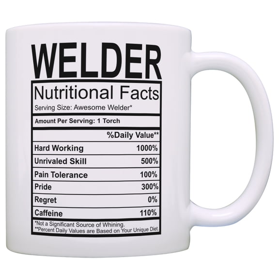 ThisWear Welder Gifts Welder Nutritional Facts Label Gag Gift 11 ounce Coffee Mug