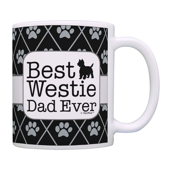 ThisWear Westie Dog Dad Gifts Best Westie Dad Ever Coffee Cup Westie Dog Coffee Mug Westie Dad