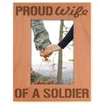 thumbnail image 1 of ThisWear Wife Husband Gift Proud Wife of a Soldier Natural Wood Engraved 4x6 Portrait Picture Frame Wood, 1 of 6