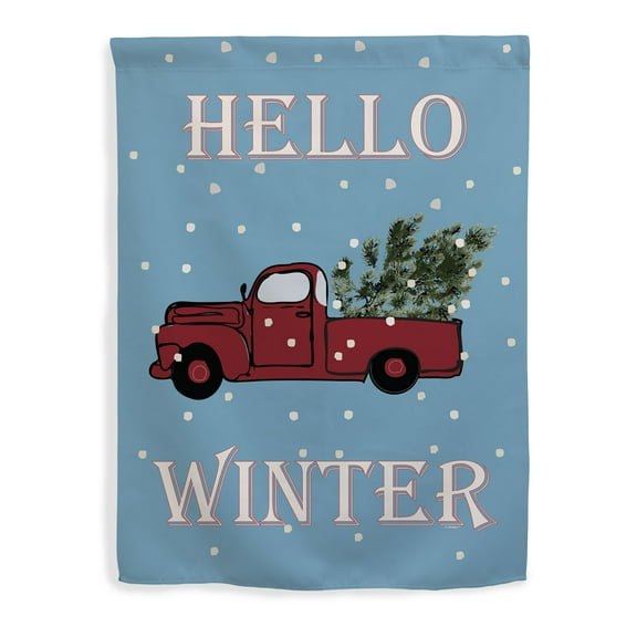 ThisWear Winter Decorations Hello Winter Flag Winter Holiday Seasonal Decor Truck Vertical House Flag