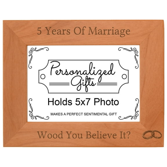 ThisWear Wood Anniversary Gift 5 Years Wood Believe It Wood Laser 5x7 Landscape Picture Frame