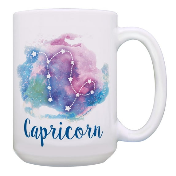 ThisWear Zodiac Gifts Capricorn Mug Capricorn Birthday Gifts Astrology Gifts 15oz Coffee Mug Pastel