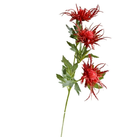 Thistle Artificial Flowers, Realistic Silk Thistle Bouquet, UV Resistant Faux Sea Holly for DIY, Wedding Centerpiece, Arch Table Decor, No Fade Rustic Artificial Plants