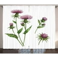 thumbnail image 1 of Ambesonne Thistle Curtains 2 Panel Set, Healing Herbs Concept, 108" x 90", Mauve Taupe Fern Green, 1 of 3