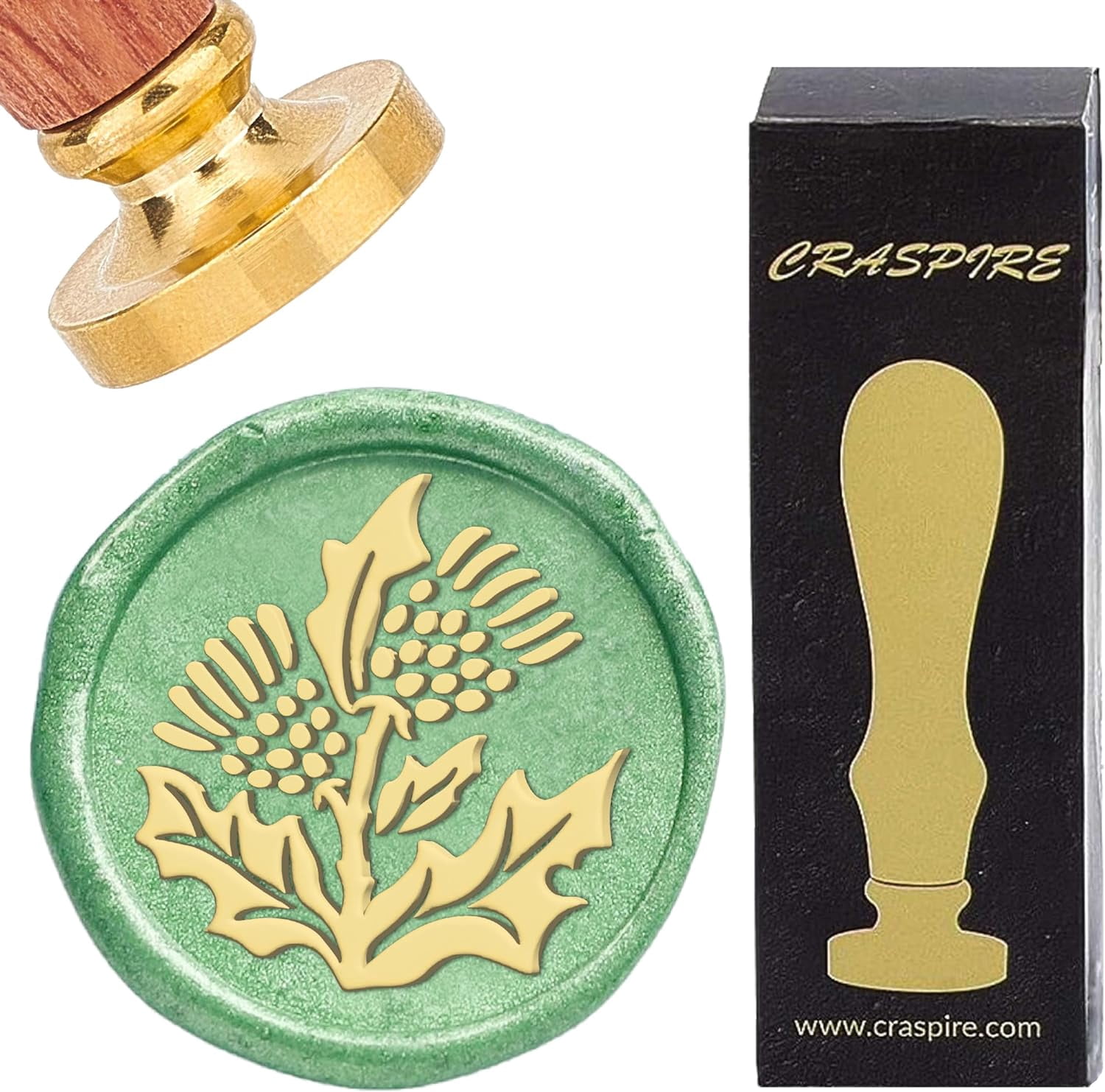 CRASPIRE Thistle Grass Wax Seal Stamp, Plant Sealing Wax Stamp