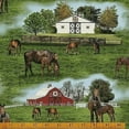 thumbnail image 1 of Thistle Hill~Horses in Field with Barns Cotton Fabric by Windham, 1 of 2